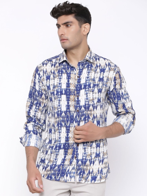

Tistabene Men Blue & White Regular Fit Printed Casual Shirt