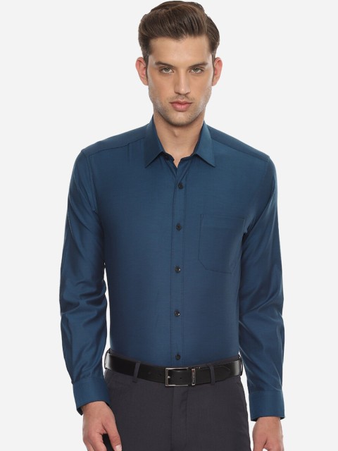 

Louis Philippe Men Teal Blue Slim Fit Solid Formal Shirt
