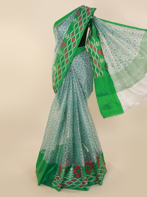 

Pothys Green Printed Tissue Saree