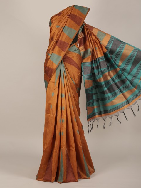 

Pothys Mustard Woven Design Jute Silk Saree