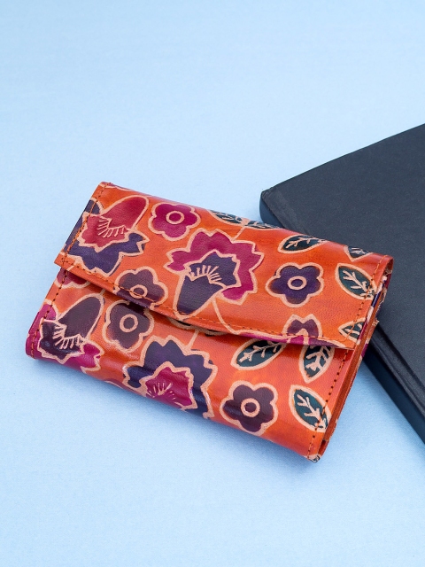 

Golden Peacock Women Multicoloured Self Design Leather Two Fold Wallet, Multi