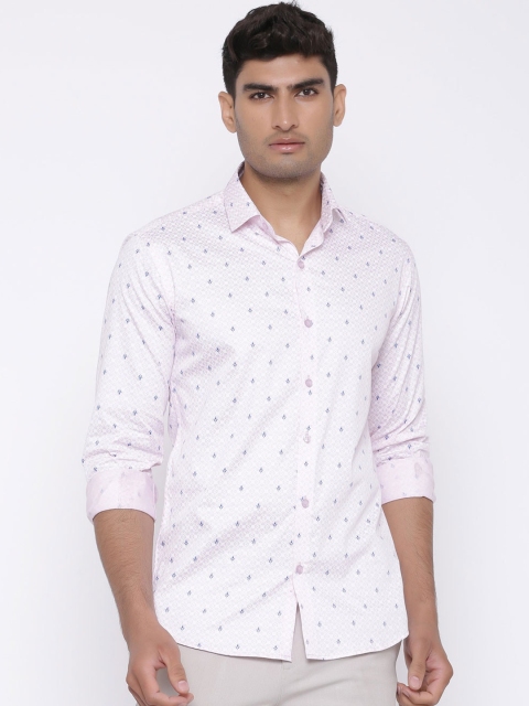 

Tistabene Men Pink Regular Fit Self Design Casual Shirt
