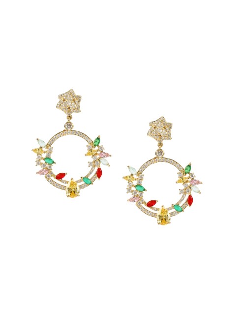 

BrashBug Gold-Plated Contemporary Drop Earrings