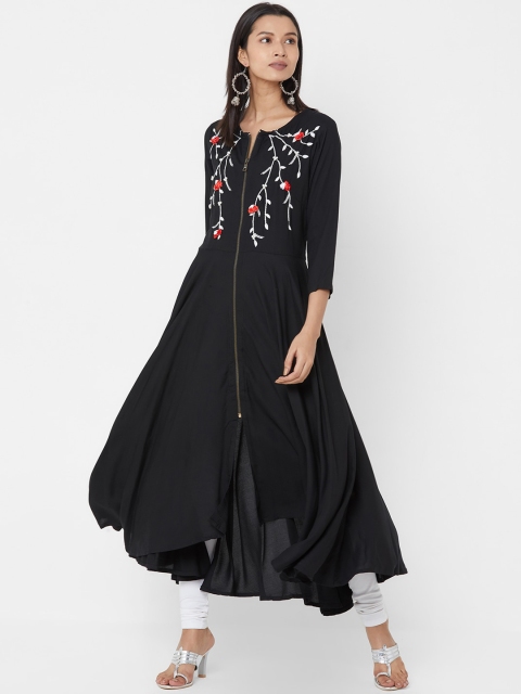 

Vedic Women Black & White Embroidered Anarkali Kurta