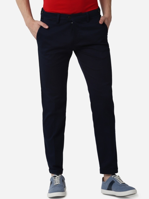 

Peter England Men Navy Blue Slim Fit Solid Regular Trousers