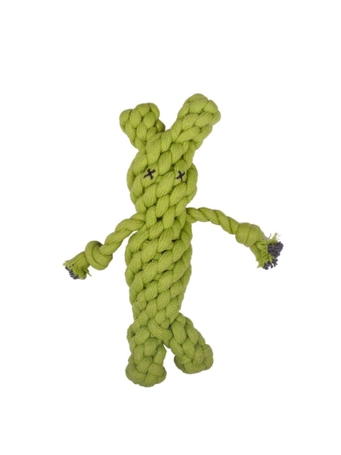 

Poochles Green Rabbit Shaped Rope Dog Toy