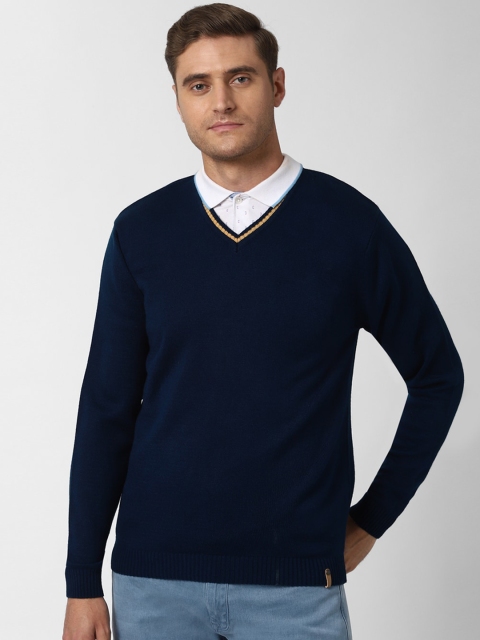 

Peter England Casuals Men Navy Blue Solid Pullover Sweater