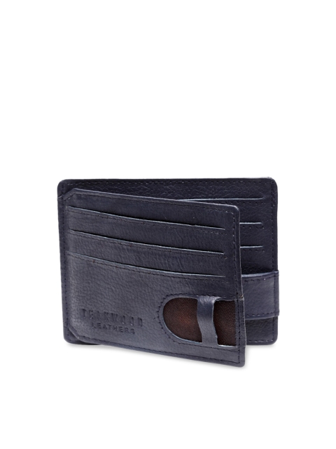 

Teakwood Leathers Blue Textured Genuine Leather Card Holder