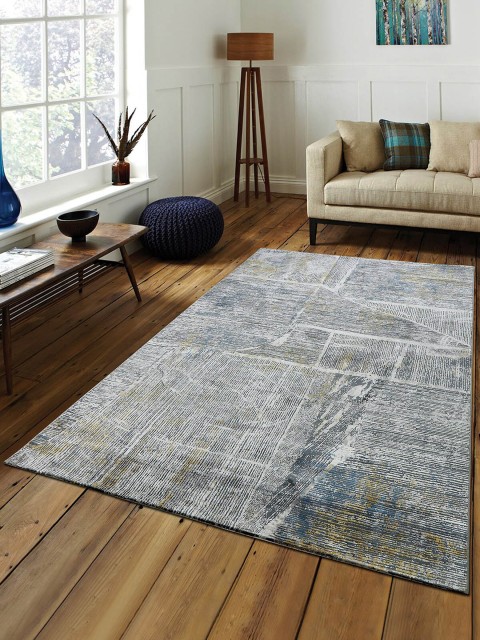 

OBSESSIONS Blue & White Striped Anti-Skid Carpet