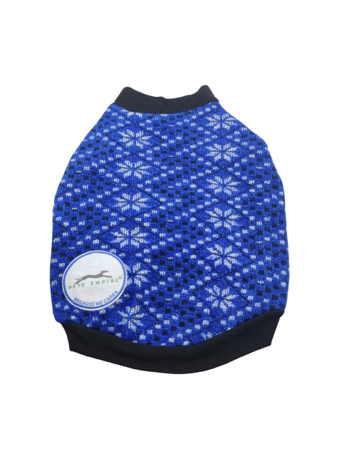 

PETS EMPIRE Blue 28 Inch Printed Woolen Clothing Mix Designer Sweater