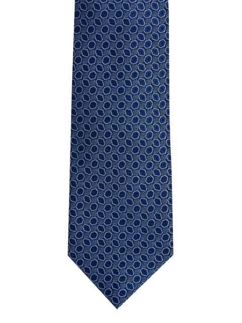 

BuckleUp Men Blue & White Woven Design Broad Tie