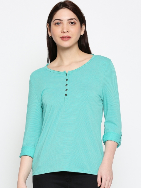 

People Women Green Solid Top