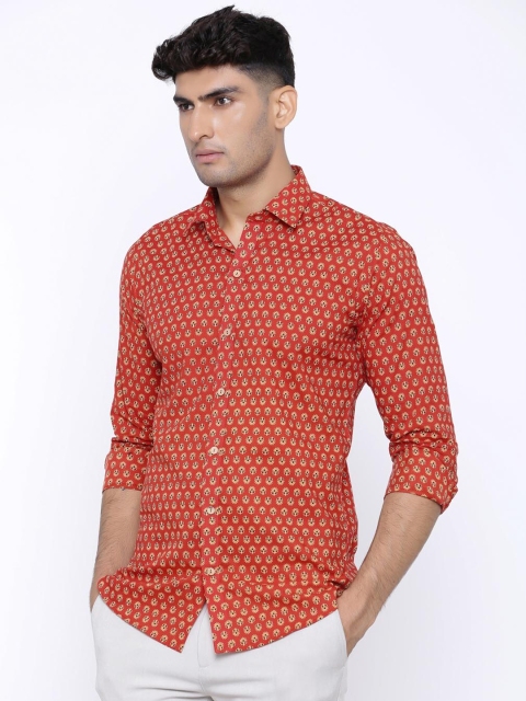 

Tistabene Men Red Regular Fit Printed Casual Shirt