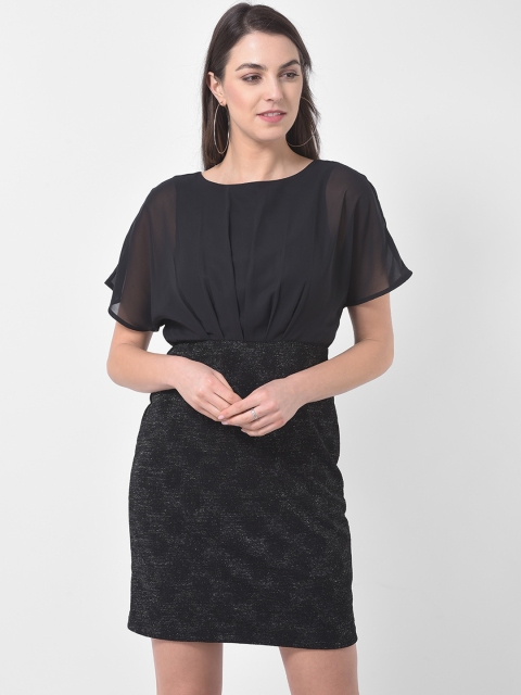 

Latin Quarters Women Black Solid Sheath Dress