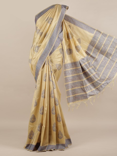 

Pothys Cream-Coloured Woven Design Jute Silk Saree