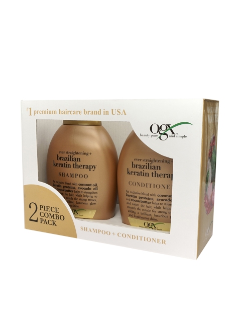 

OGX Brown Ever Straightening Brazilian Keratin Therapy Shampoo & Conditioner 770ml