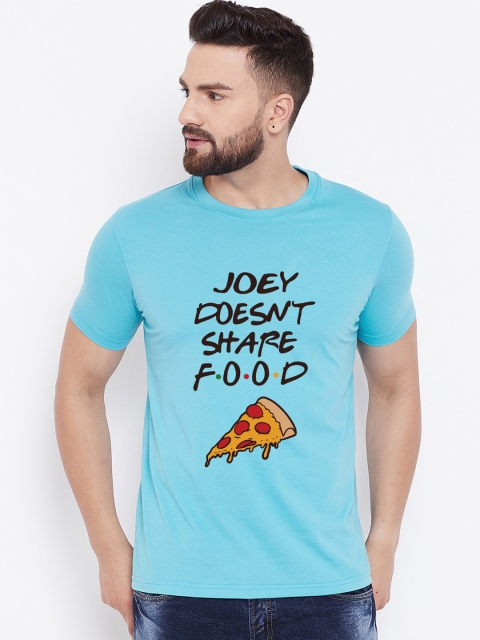 

wesquare Men Blue Printed Round Neck T-shirt