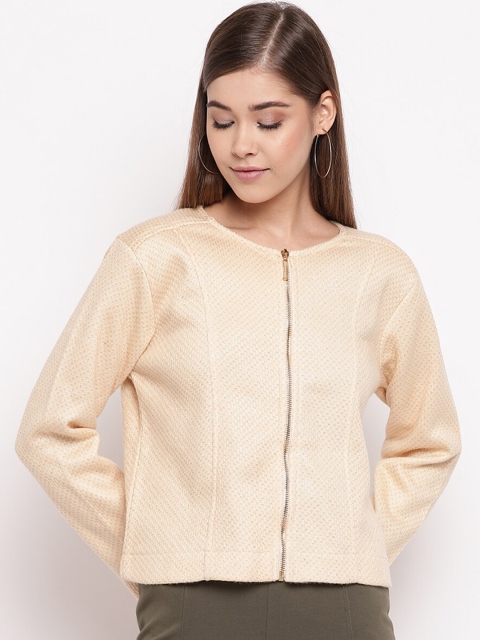 

Miss Grace Women Beige Self Design Sweatshirt