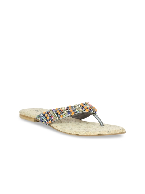

Inc 5 Women Grey Embellished Open Toe Flats