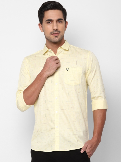 

Allen Solly Men Yellow Slim Fit Checked Casual Shirt