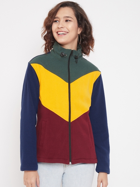

JUMP USA Women Green Colourblocked Lightweight Sporty Jacket