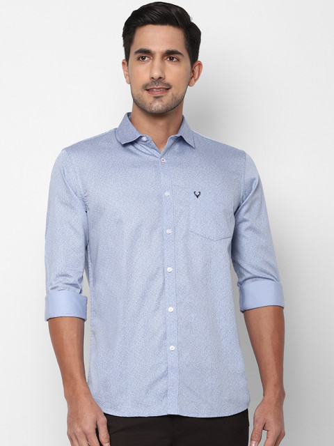 

Allen Solly Men Blue Slim Fit Printed Cotton Casual Shirt