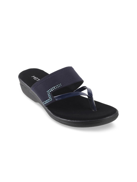 

Metro Women Navy Blue Embellished Comfort Heels