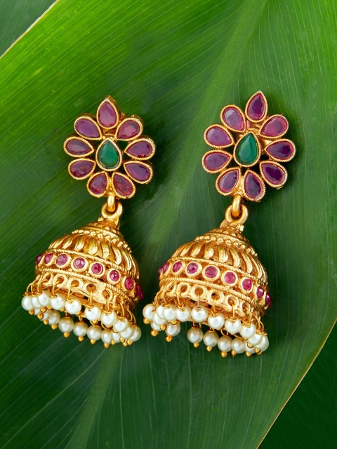 

Alankruthi Multicoloured & Red Contemporary Jhumkas, Multi