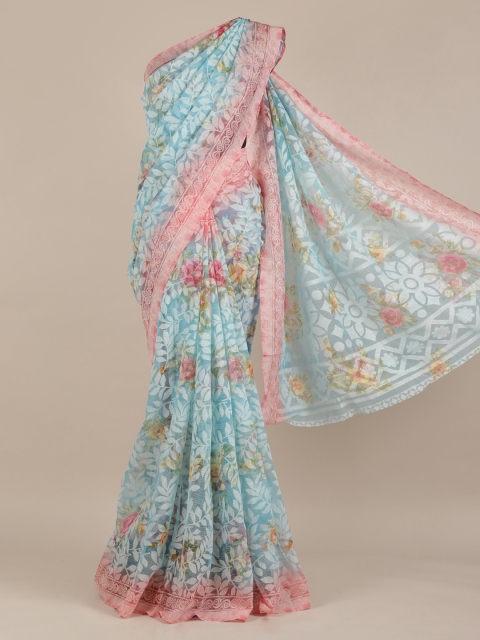 

Pothys Blue Floral Printed Saree