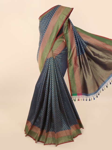 

Pothys Blue Pure Silk Woven Design Banarasi Saree