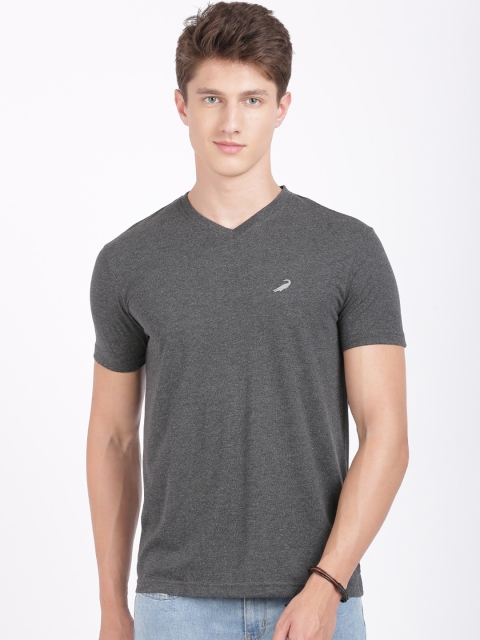 

Crocodile Men Charcoal Grey Solid V-Neck T-shirt