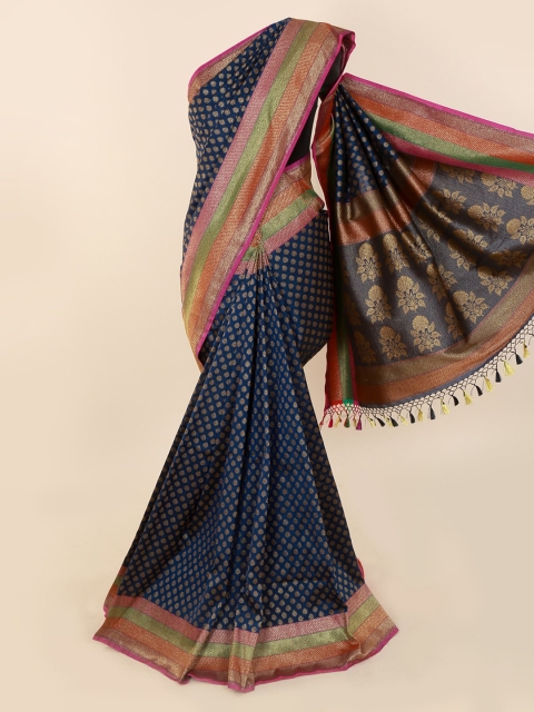 

Pothys Blue Pure Silk Woven Design Banarasi Saree