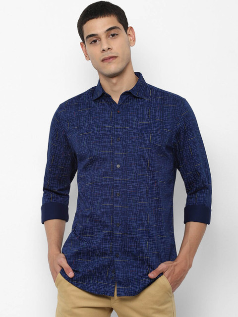 

Allen Solly Men Blue Slim Fit Printed Cotton Casual Shirt