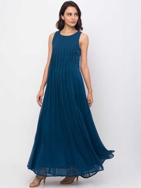 

Iti Women Teal Blue Solid Maxi Dress