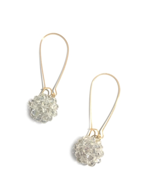 

Foxy Sperks White & Gold-Toned Contemporary Hoop Earrings