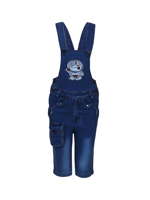 

FirstClap Unisex Kids Blue Solid Denim Dungarees