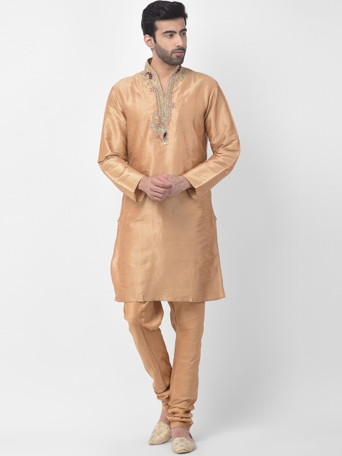 

SG LEMAN Men Gold-Toned Yoke Design Kurta with Pyjamas