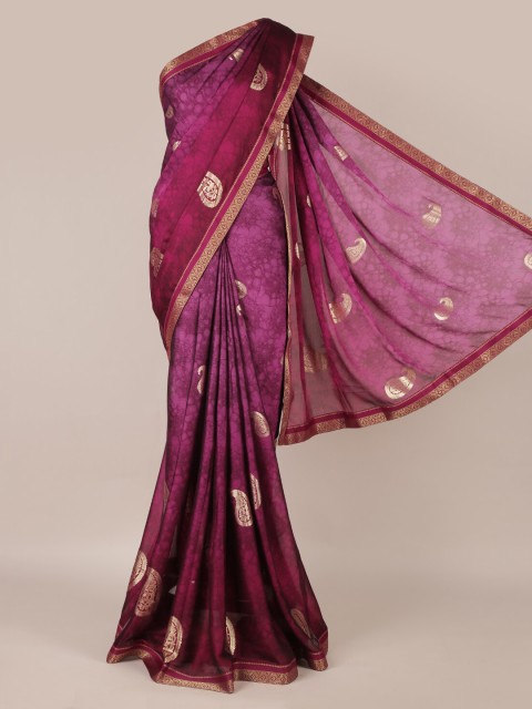 

Pothys Purple Printed Poly Georgette Saree