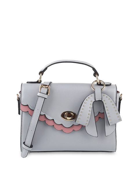 

Metro Grey Solid Embellished Satchel