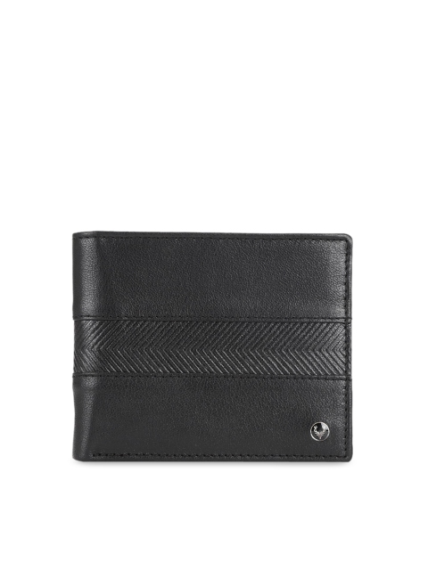 

Allen Solly Men Black Textured Leather Two-Fold Wallet