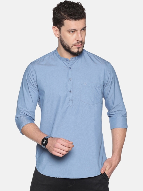 

Chennis Men Blue Solid Pure Cotton Pathani Kurta