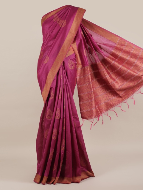 

Pothys Violet Woven Design Jute Silk Saree