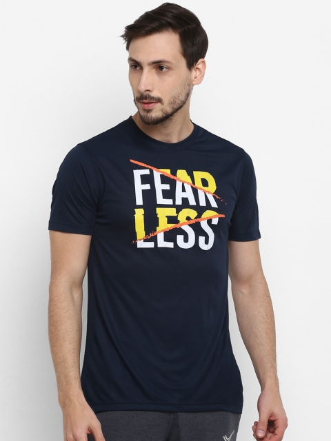 

Yuuki Men Navy Blue Printed Round Neck T-shirt