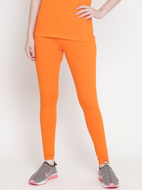 

ALIZA Women Orange Solid Yoga Tights