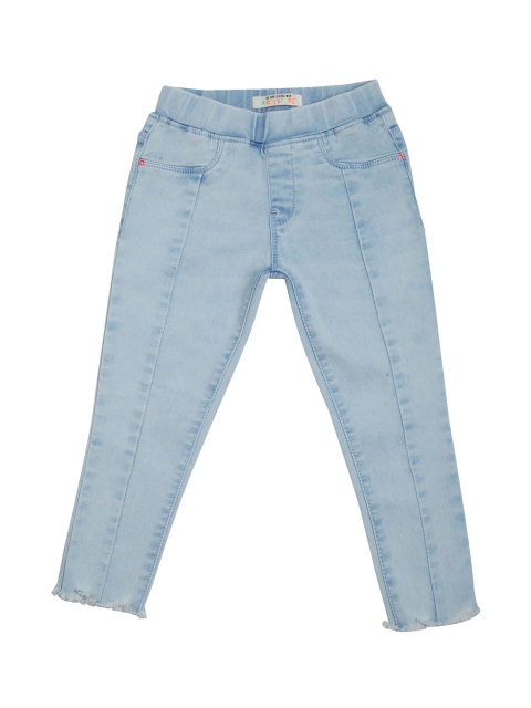 

VITAMINS Girls Blue Solid Denim Jeggings