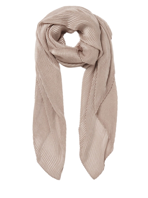 

Forever New Women Beige Self-Design Iris Pleated Metallic Scarf