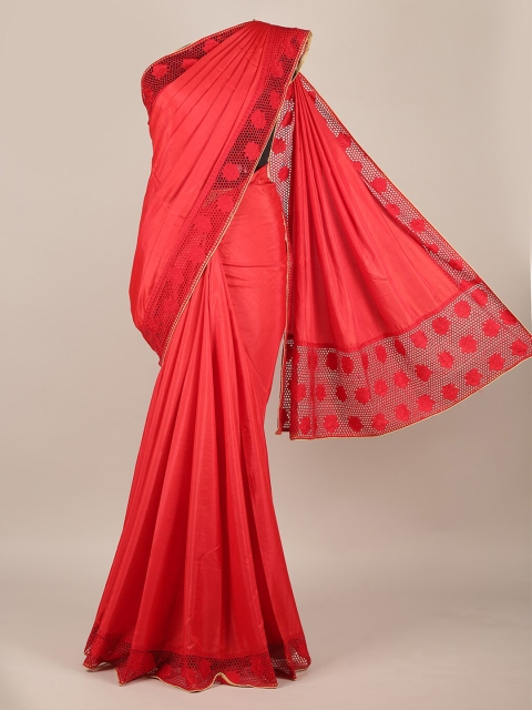 

Pothys Red Solid Art Silk Saree