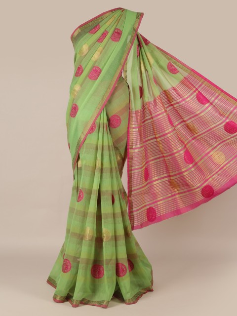 

Pothys Green Woven Design Cotton Blend Saree