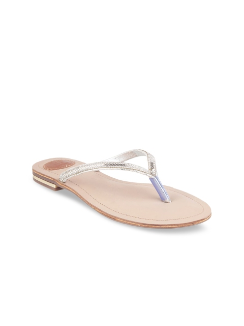 

Catwalk Women Silver-Toned Embellished Open Toe Flats