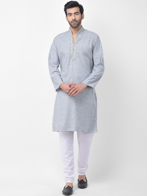 

SG LEMAN Men Grey Yoke Design Kurta with Pyjamas